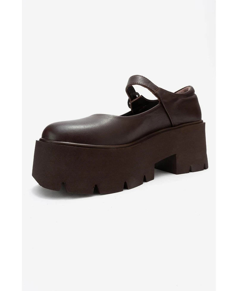Forever & Always Shoes Women s Orina Leather Platform Mary Jane Shoe