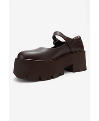 Forever & Always Shoes Women s Orina Leather Platform Mary Jane Shoe