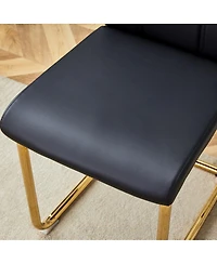 Streamdale Furniture Marble dining table and chair set with gold decoration - modern