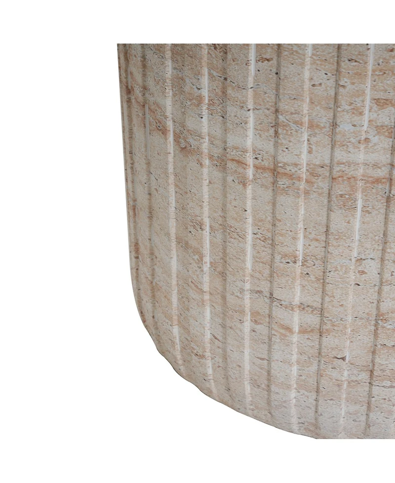 Streamdale Furniture Outdoor/Indoor Lightweight Concrete Side Table,Travertine Finish