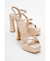 Prologue Shoes women's Yulia Cross-Strap Platform Heel Sandal
