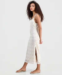 14th Place Juniors' Crocheted Midi Dress