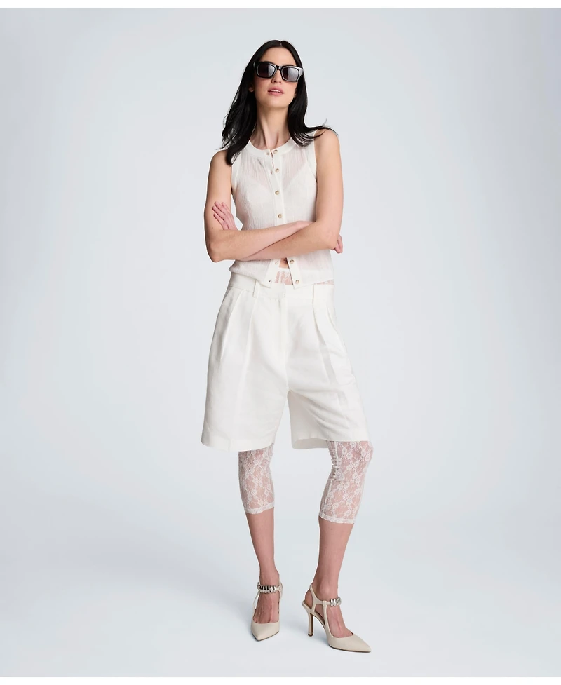 Kenneth Cole Women's High-Rise Pleated Shorts