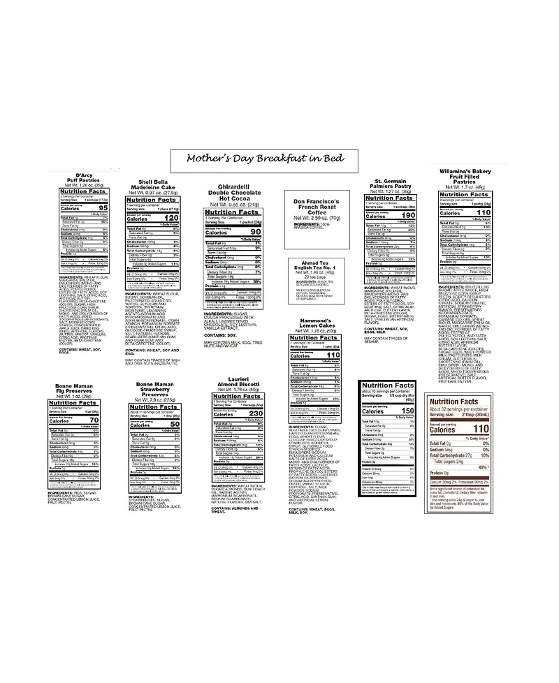 Wine Country Gift Baskets Mother's Day Wooden Breakfast Tray Set, 20-Pc.