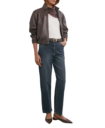 Reiss Women's Mid-Rise Straight-Leg Jeans