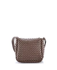 Pre-Owned Bottega Veneta Mini Cobble Flap Shoulder Bag Padded Intrecciato Leather