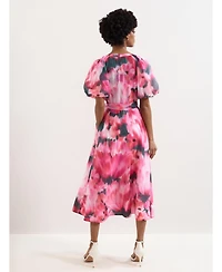 Phase Eight Women's Caterina Puff Sleeve V-Neck Shirt Dress