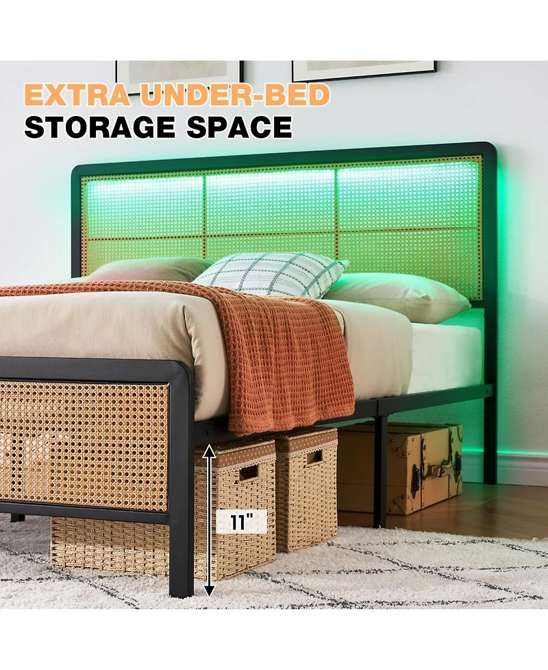 gaomon Twin Xl Velvet Upholstered Bed Frame with Headboard, Modern Platform Bed with Wood Slats Support, No Box Spring