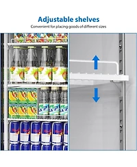 gaomon Commercial Refrigerators, 25.3 Cu.Ft. Upright Display Fridge, Beverage Cooler with Led Light, Adjustable Shelves