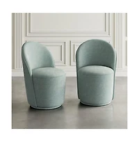 Jofran Landon Mid-Century Modern Upholstered Swivel Dining Chair (Set of 2