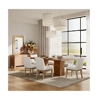 Jofran Sequoia Modern Rustic Solid Wood Upholstered Parsons Dining Chair (Set of 2