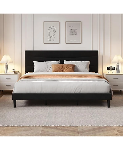 gaomon King Metal Platform Bed Frame with Victorian Style Headboard & Footboard, Wrought Iron Design, Underbed Storage