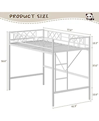 gaomon Twin Metal Bed Frame with Heart Design Headboard & Footboard, Heavy Duty Steel Platform Bed, Underbed Storage
