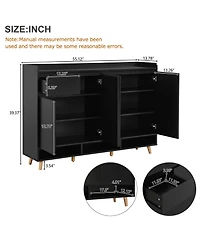 Casainc 55" Adjustable Shelves & Beveled Handles Contemporary Shoe Storage Cabinet