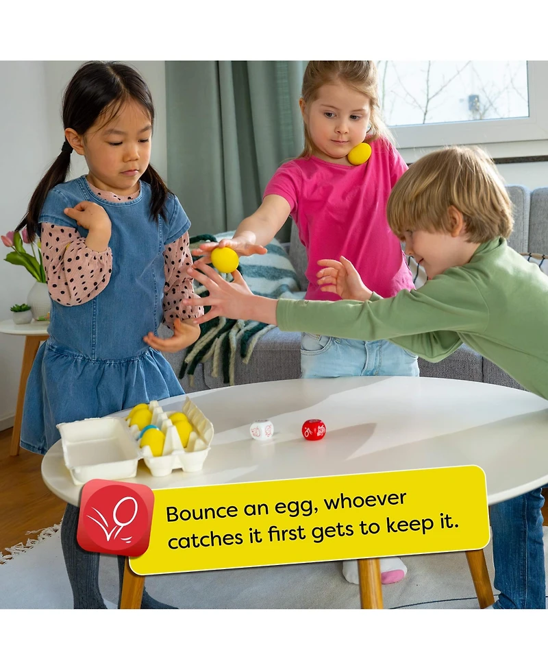 Haba Dancing Eggs: Active Kids Game for Ages 5+, Award-Winning Fast-Paced Party Games for Adults and Family with Bouncing Rubber Eggs and Dice