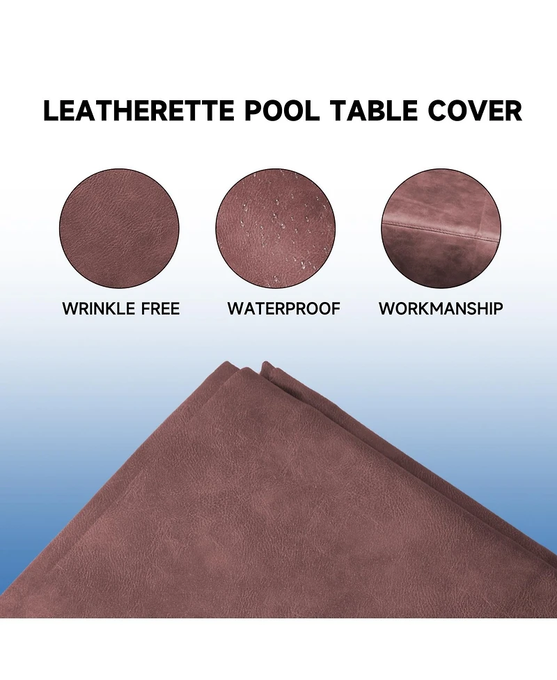 Gse Games & Sports Expert Russet Heavy Duty Leatherette Pool Table Covers, Waterproof Tearproof Cover for