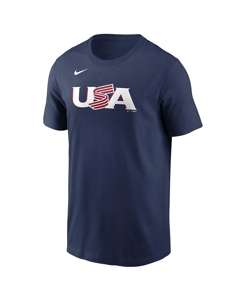 Nike Men's Pete Crow-Armstrong Navy Usa Baseball 2026 World Baseball Classic Name Number T-Shirt