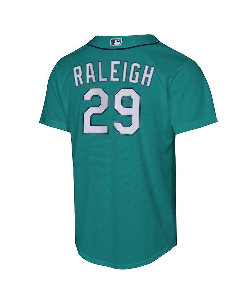 Nike Big Boys and Girls Cal Raleigh Teal Seattle Mariners Alternate Replica Jersey