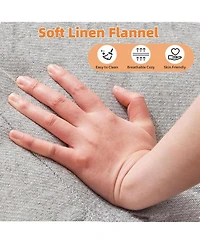 Gaomon 75.5" Linen Flannel Double Sofa Bed, 3-Position Recliner Mid-Century Sleeper