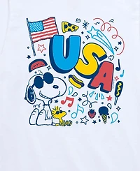 Peanuts Boys' Toddler 2T-5T Americana Doodles Short-Sleeve Graphic T-Shirt