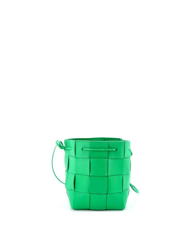 Pre-Owned Bottega Veneta Small Cassette Bucket Bag Maxi Intrecciato Leather