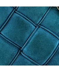 Pre-Owned Bottega Veneta Cassette Chain Crossbody Bag Padded Maxi Intrecciato Suede