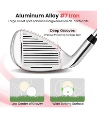 Hongge 7 Iron Single Golf Club for Women with Graphite Shaft and Headcover