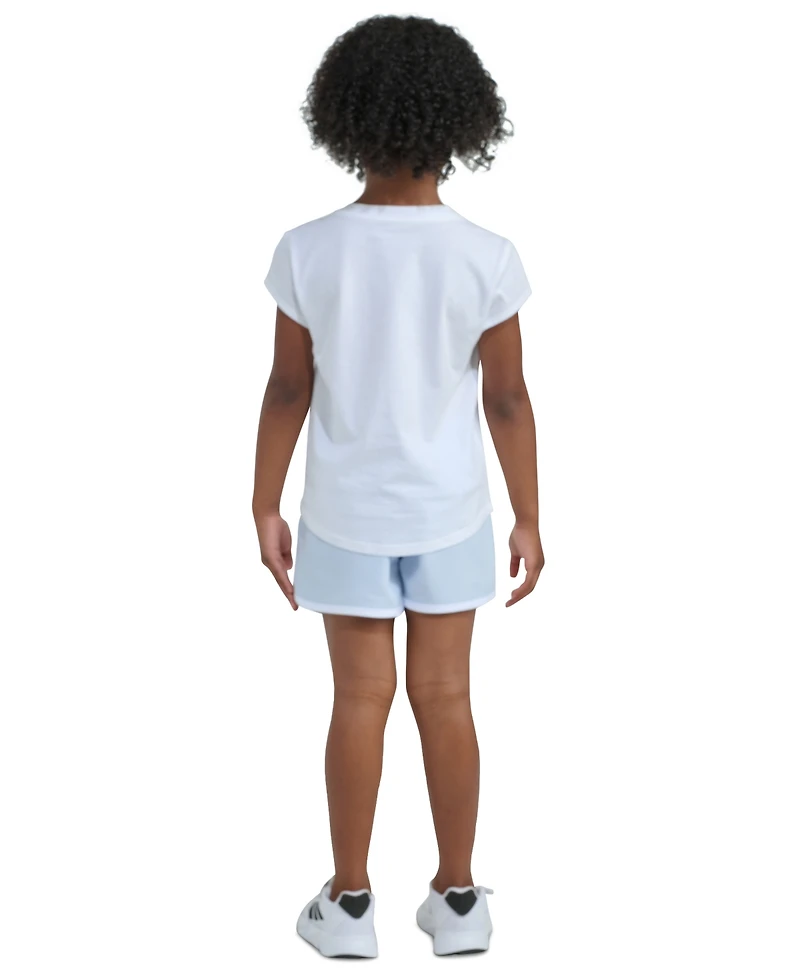 adidas Girls' 2T-6X Short-Sleeve T-Shirt and Woven Shorts, 2-Piece Set