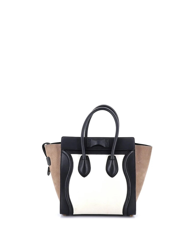 Pre-Owned Celine Mini Luggage Bag Canvas and Leather