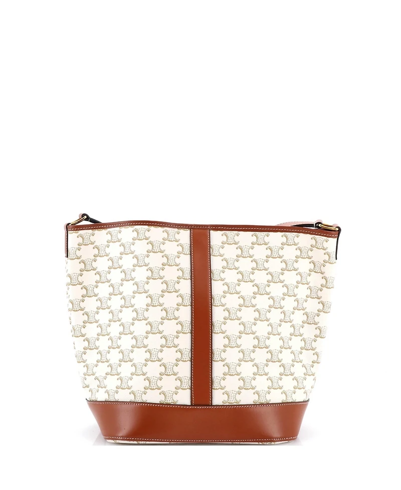 Pre-Owned Celine Medium Bucket Bag Triomphe Coated Canvas