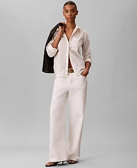 Calvin Klein Women's Long-Sleeve Classic-Fit Collared Shirt