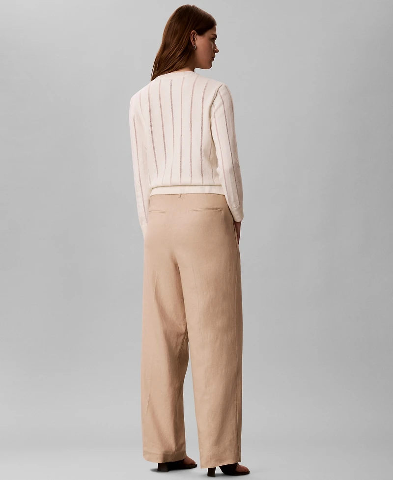 Calvin Klein Women's Wide-Leg Pleated Trousers