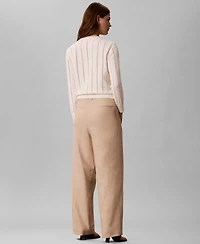Calvin Klein Women's Wide-Leg Pleated Trousers