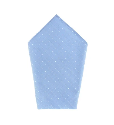 Trafalgar Men's Churchill Chambray 12-Inch Polka Dot Linen Blend Pocket Square