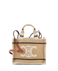 Pre-Owned Celine Small Cabas Thais Tote Striped Jacquard Textile