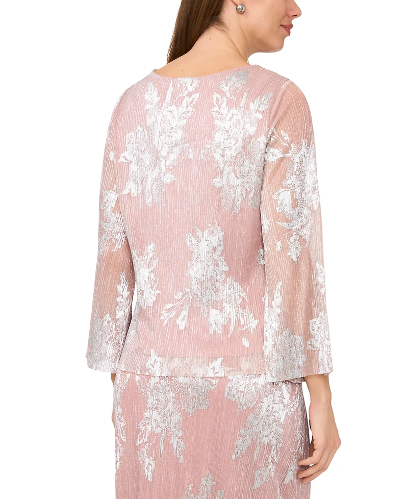 Msk Women's Long-Sleeve V-Neck Top