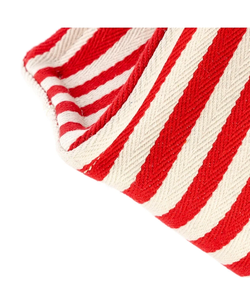 Pre-Owned Celine Small Cabas Thais Tote Triomphe Striped Canvas