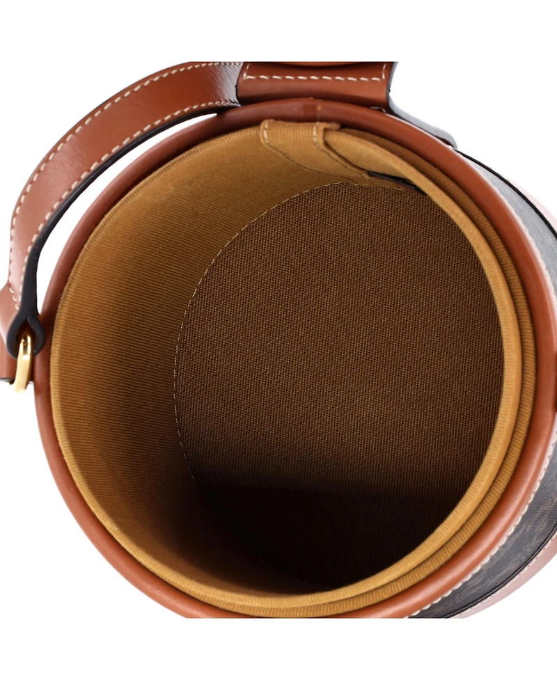 Pre-Owned Celine Small Tambour Bag Triomphe Coated Canvas