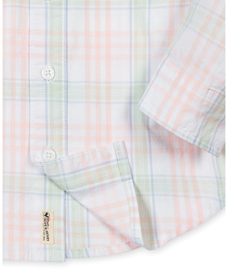 Hope & Henry Boys Organic Long Sleeve Stretch Poplin Shirt
