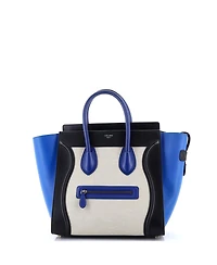 Pre-Owned Celine Mini Tricolor Luggage Bag Canvas and Leather