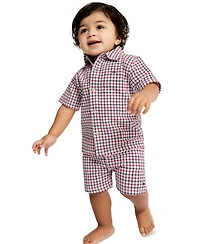 Tommy Hilfiger Baby Boys' Seersucker Check Cabana Shirt and Shorts, 2-Piece Set
