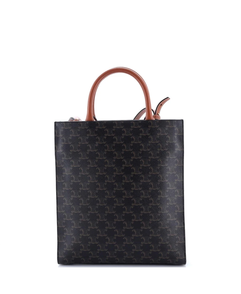 Pre-Owned Celine Small Vertical Cabas Tote Triomphe Coated Canvas