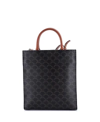 Pre-Owned Celine Small Vertical Cabas Tote Triomphe Coated Canvas