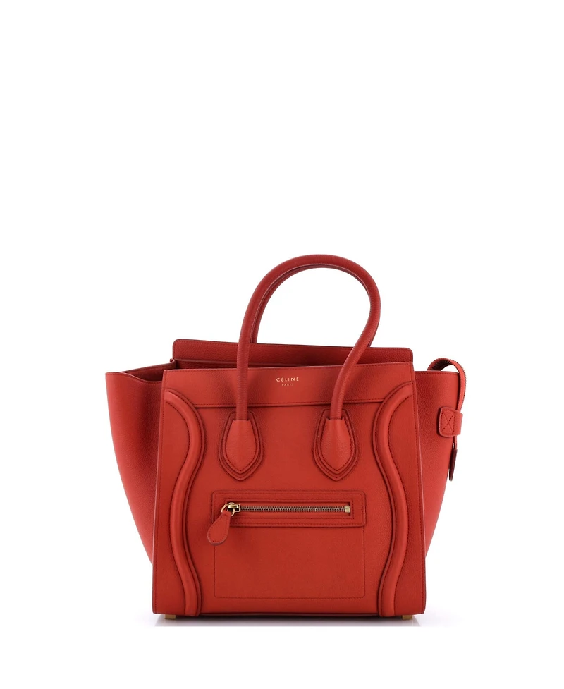 Pre-Owned Celine Micro Luggage Bag Grainy Leather
