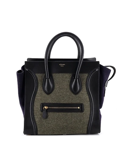 Pre-Owned Celine Mini Tricolor Luggage Bag Felt