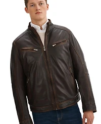 Regency Leathers Men's Gunner-v Distressed Leather Jacket