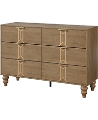 gaomon 6 Drawer Modern Wooden Dresser for Bedroom, Deep Drawers, Chest for Living Room & Hallway