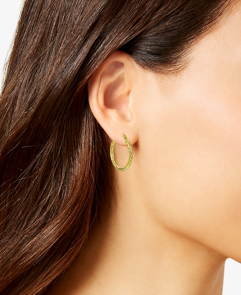 Macy's Diamond Cut Hoop Earrings in 10k Yellow Gold