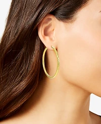 Macy's Diamond-Cut Hoop Earrings in 10k Yellow Gold