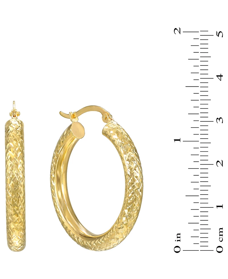 Macy's Diamond-Cut Hoop Earrings in 10k Yellow Gold